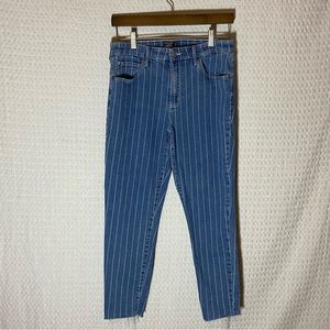 Abercrombie & Fitch Simone High Rise Ankle Stripes Jeans blue Women Size 32